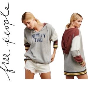 Free People! Naomi Hoodie Oversized Pullover Sweatshirt Ninety Two